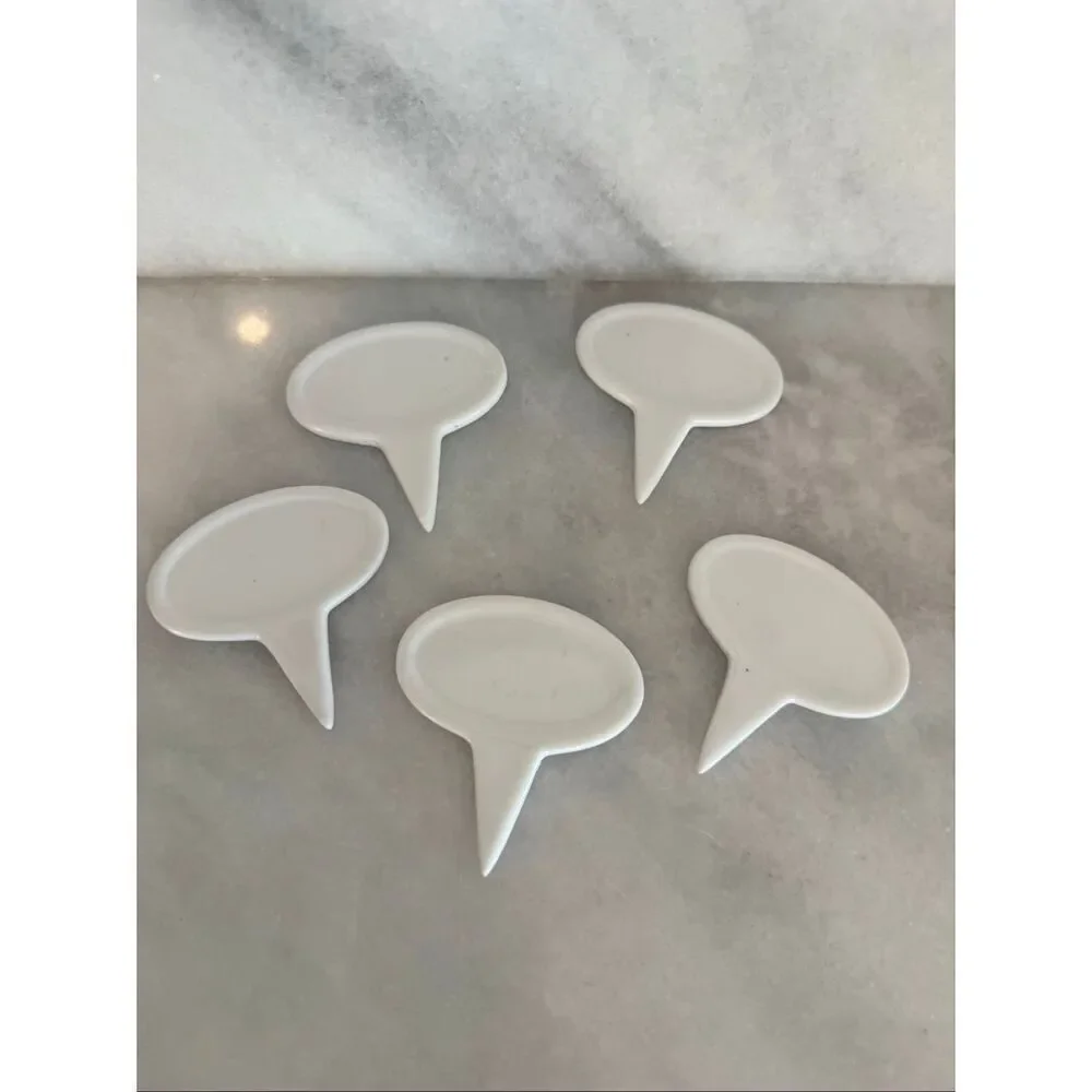 NWT Crate & Barrel Porcelain Reusable Cheese Markers White OS